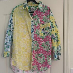 Lilly Pulitzer Women’s Colorful Floral Button Down Shirt